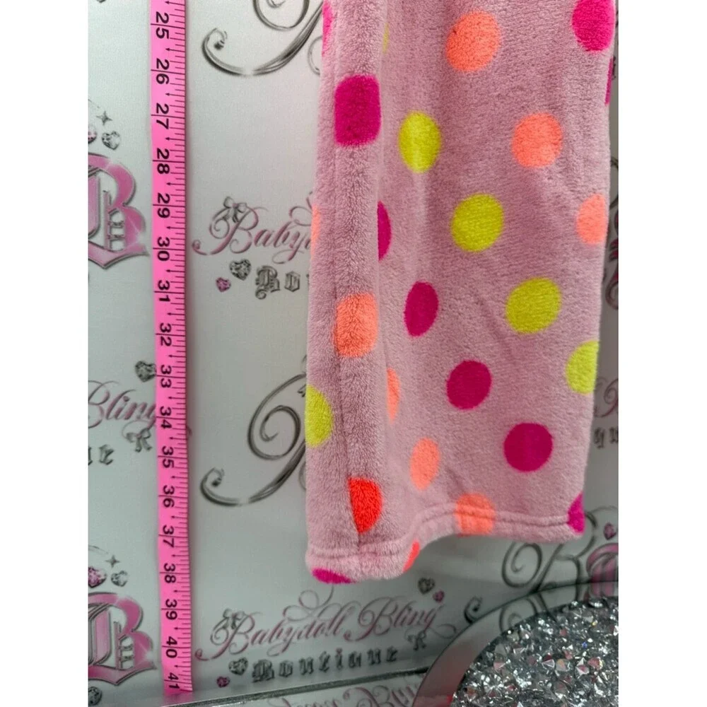 Justice Fleece Pajama Pants with Pink, orange and Neon Polka Dots Comfy lounge